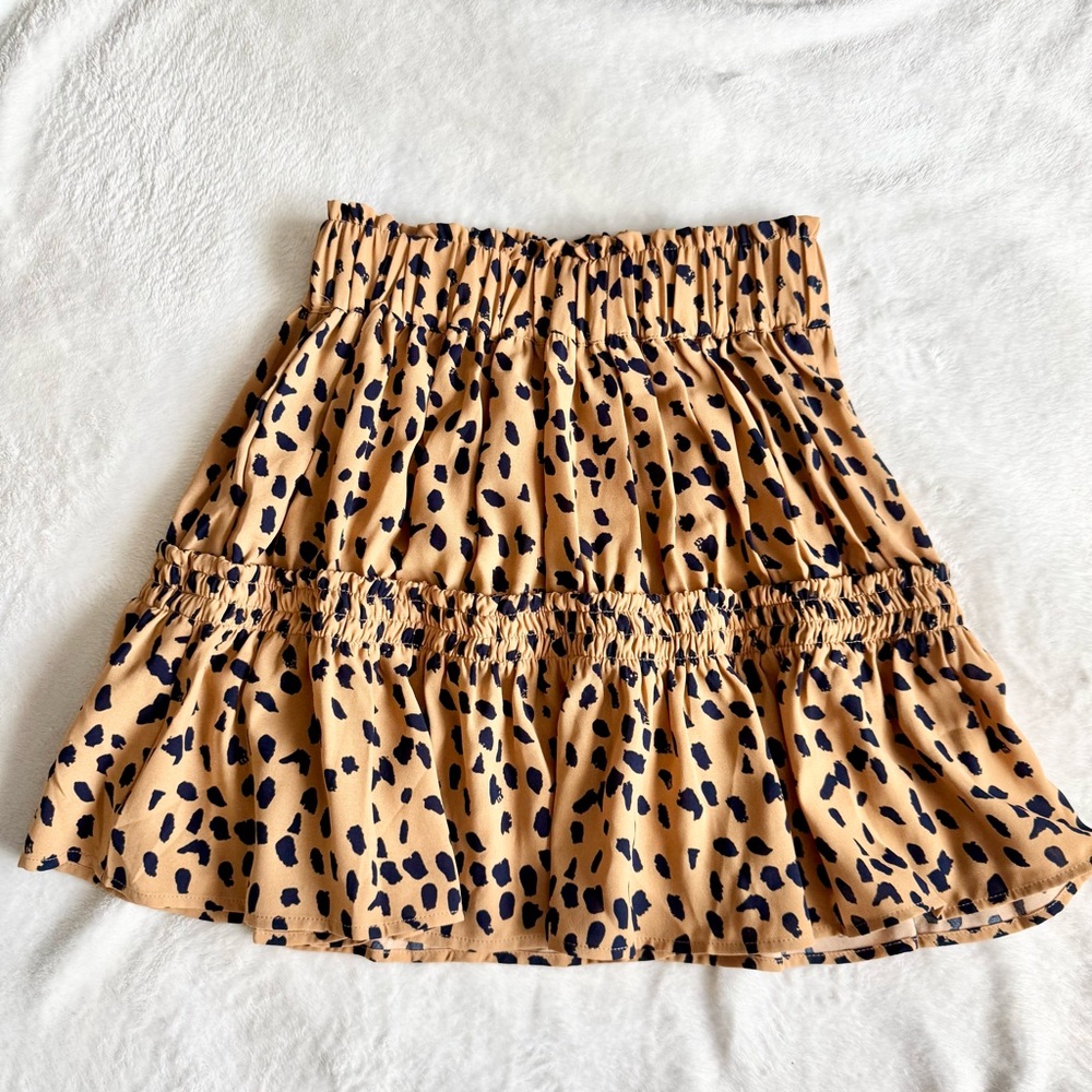 Main Strip | Leopard Print Tiered Skirt